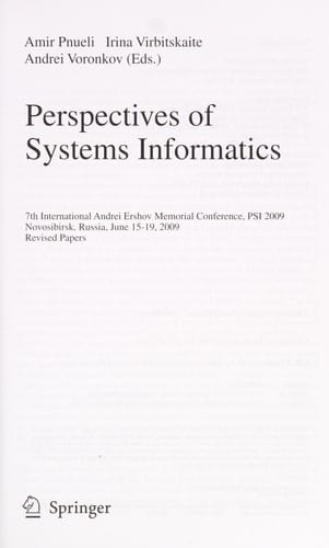 Perspectives of Systems Informatics