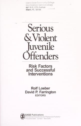 Serious & violent juvenile offenders