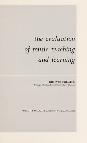 The evaluation of music teaching and learning