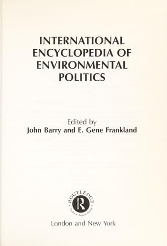 International encyclopedia of environmental politics