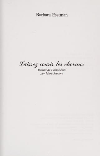 Laissez courir les chevaux