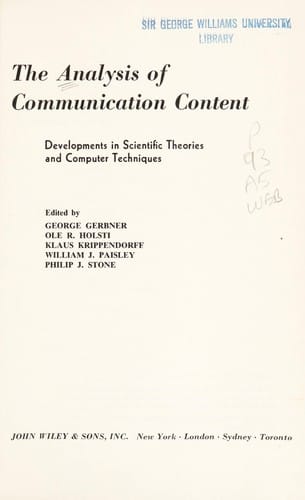 The Analysis of communication content