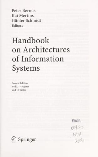 Handbook on architectures of information systems