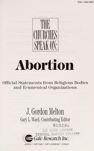 The Churches speak on--abortion