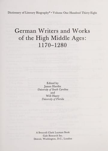German writers and works of the High Middle Ages, 1170-1280