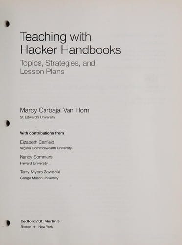 Teaching with Hacker handbooks
