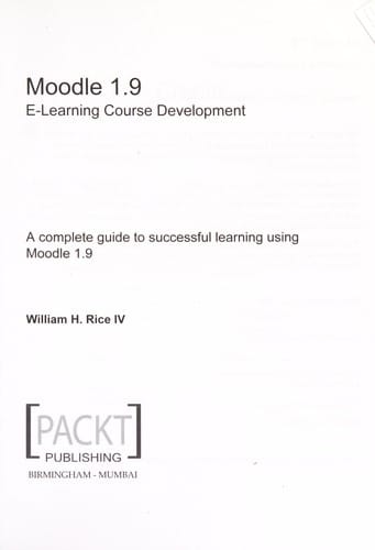 Moodle 1.9 e-learning course development