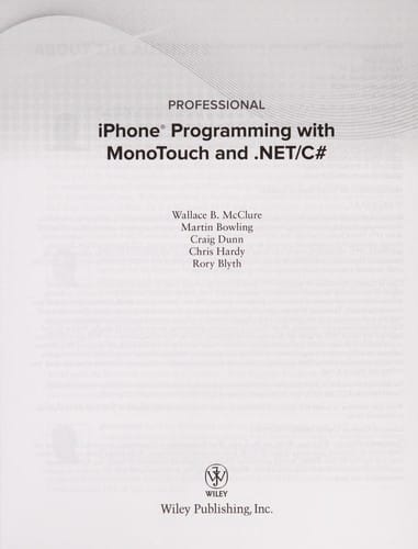 Professional iPhone programming with MonoTouch and .NET/C♯