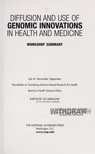 Diffusion and use of genomic innovations in health and medicine