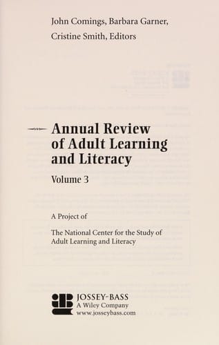 The Annual review of adult learning and literacy