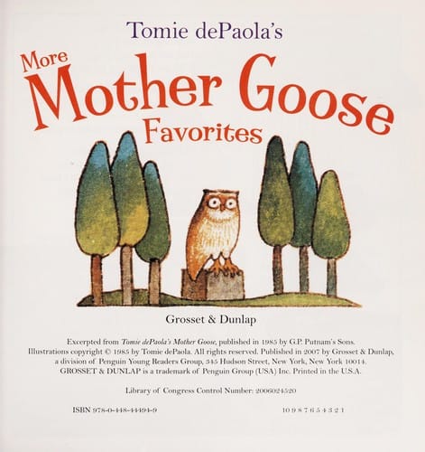Tomie dePaola's More Mother Goose favorites