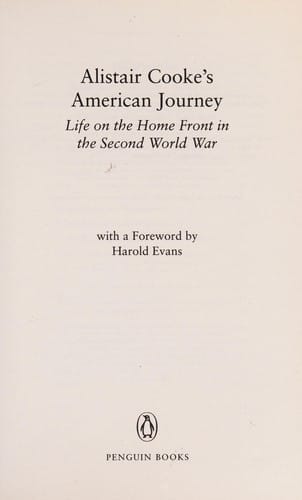 Alistair Cooke's American journey