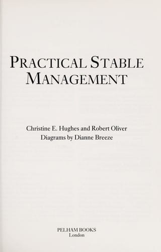 Practical Stable Management (Pelham Practical Sports)
