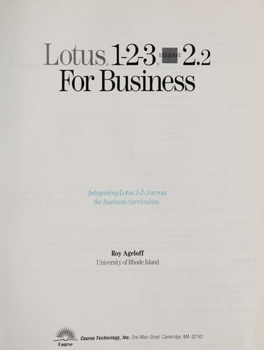 Lotus 1-2-3 Release 2.2 for business