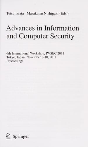 Advances in Information and Computer Security