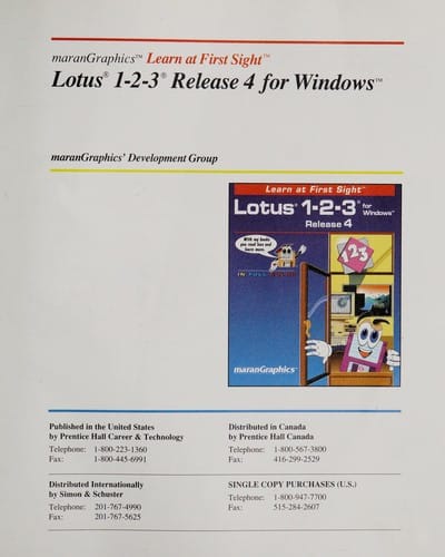 MaranGraphics learn at first sight Lotus 1-2-3 for Windows release 4