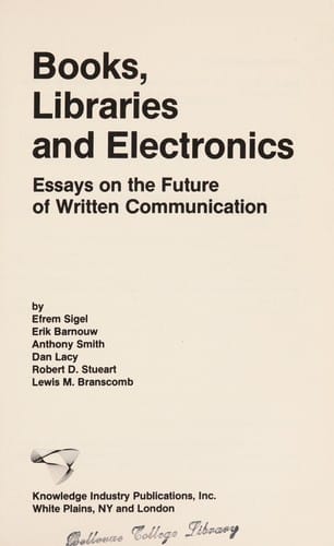 Books, libraries, and electronics