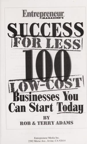 Entrepreneur magazine's Success for less