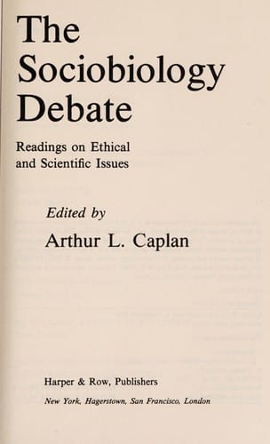 The Sociobiology debate