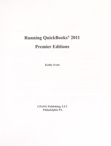 Running QuickBooks 2011 premier editions