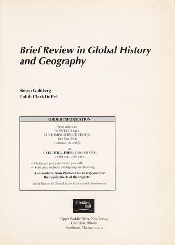 Brief review in global history and geography