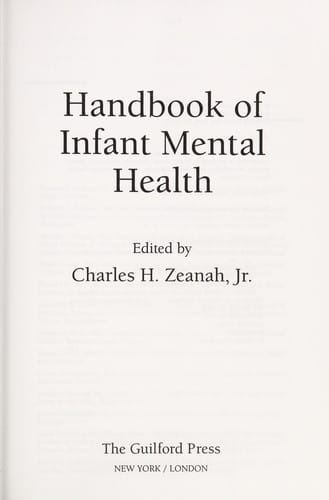 Handbook of infant mental health