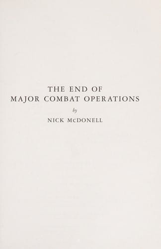 The end of major combat operations