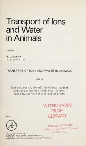 Transport of ions and water in animals