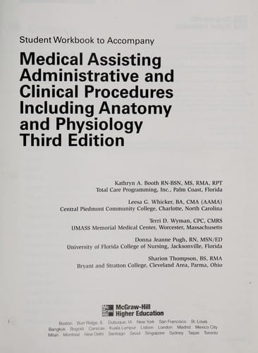 Student workbook to accompany medical assisting