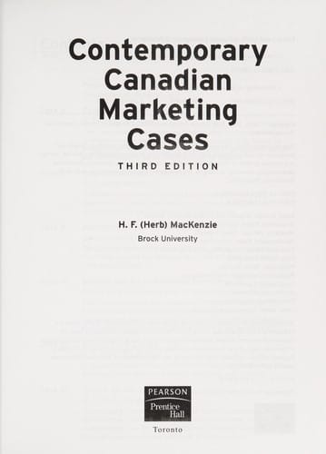 Contemporary Canadian marketing cases