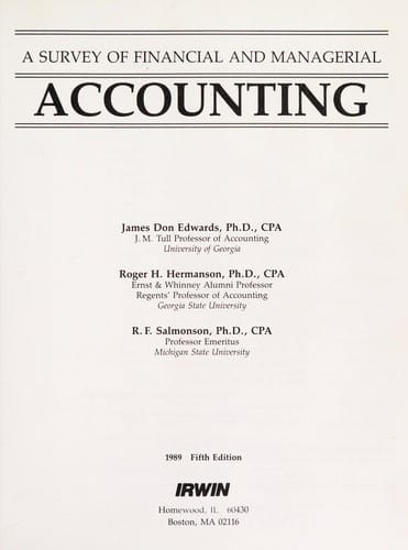 Survey of financial and managerial accounting