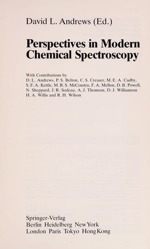 Perspectives in modern chemical spectroscopy