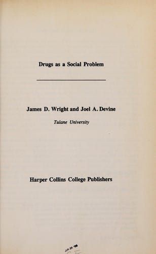 Drugs as a social problem