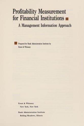 Profitability measurement for financial institutions