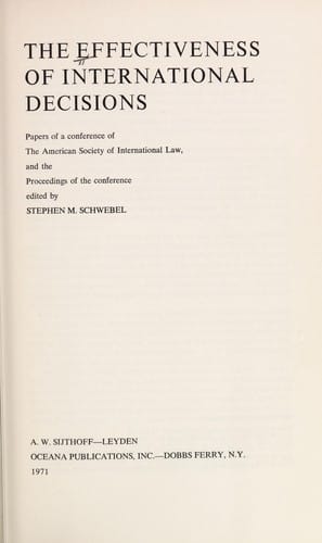 The Effectiveness of international decisions