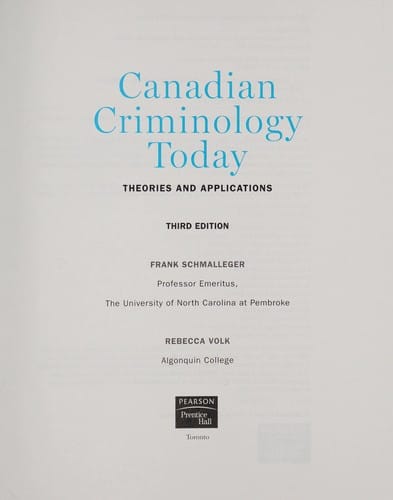 Canadian criminology today