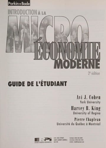 Introduction a la microeconomie moderne