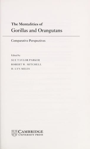 The mentalities of gorillas and orangutans