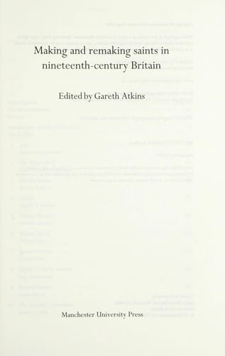 Making and remaking saints in nineteenth-century Britain