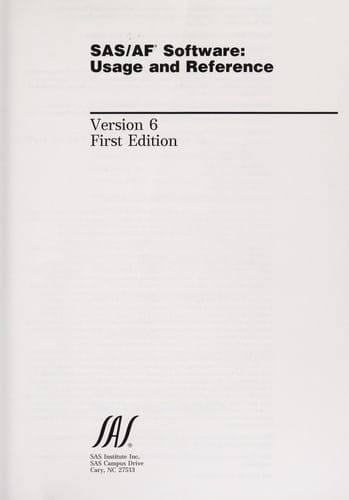 SAS/AF software, usage and reference