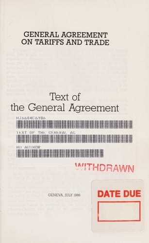 Text of the General Agreement on Tariffs and Trade