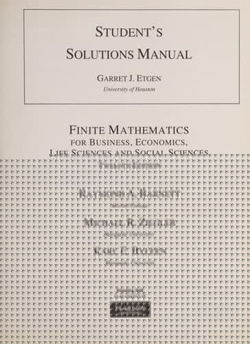 College mathematics for business, economics, life sciences, and social sciences, twelfth edition