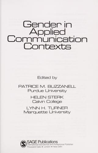Gender in applied communication contexts