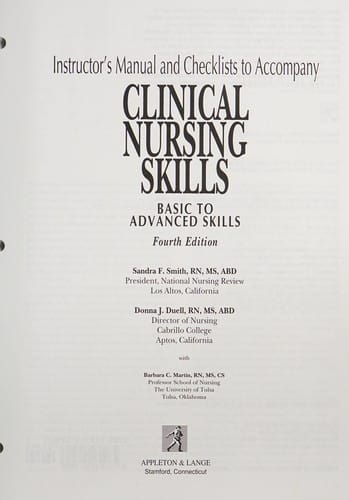 Instructor's manual and checklists to accompany Clinical nursing skills