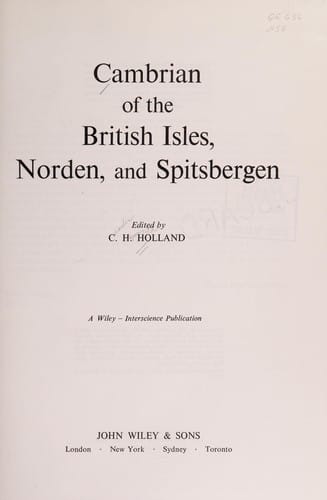 Cambrian of the British Isles, Norden, and Spitsbergen