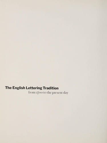 The English lettering tradition