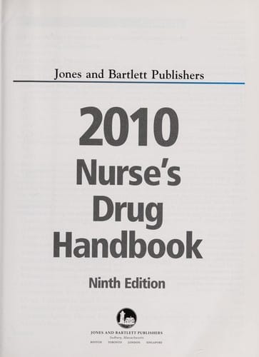 2010 nurse's drug handbook