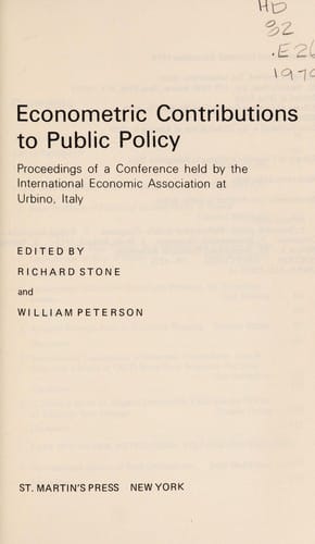 Econometric contributions to public policy