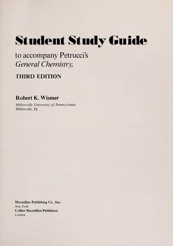 Student study guide to accompany Petrucci's General chemistry, 3rd. ed