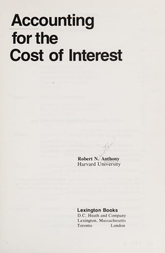 Accounting for the cost of interest